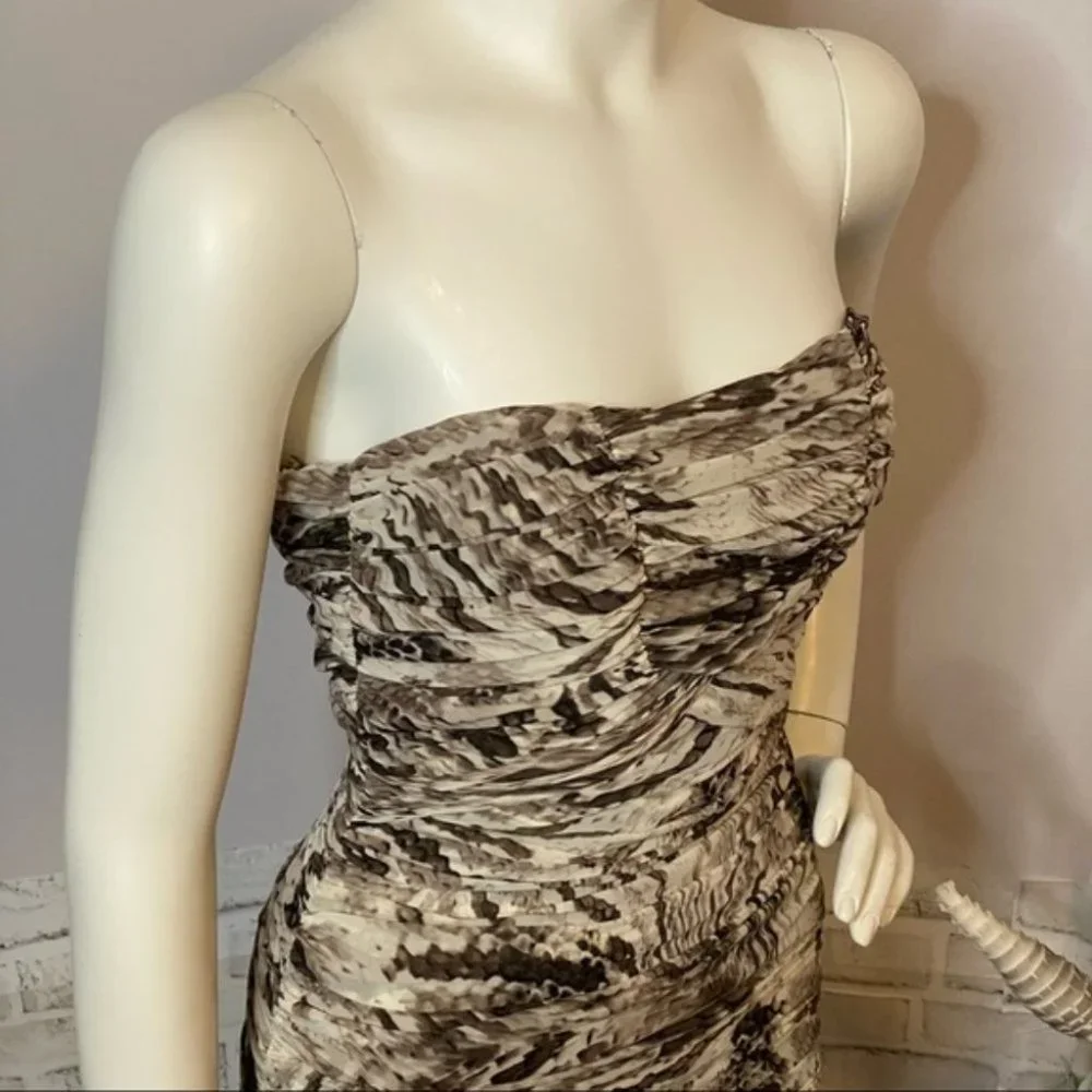 NWT Le Chateau Snake Print Strapless Dress - Picture 6 of 17